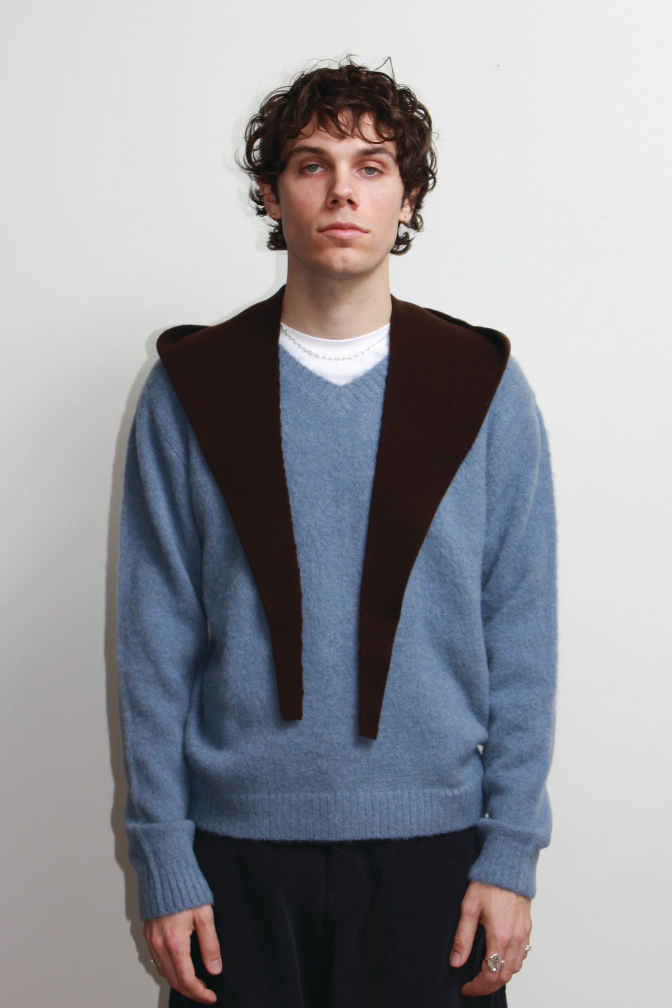 Andy Merino Wool Head Scarf in Brown