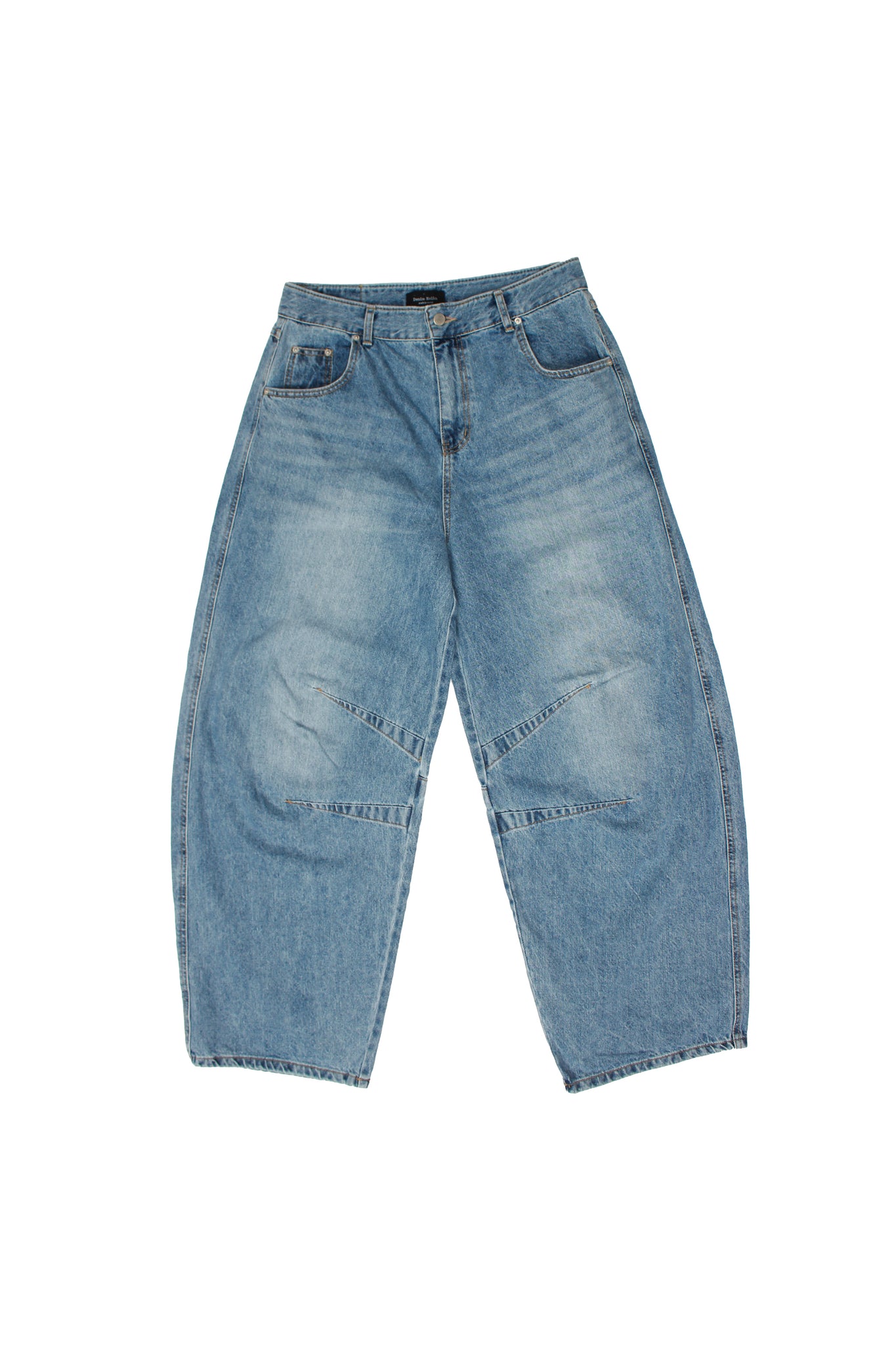 Mid wash barrel denim Jean