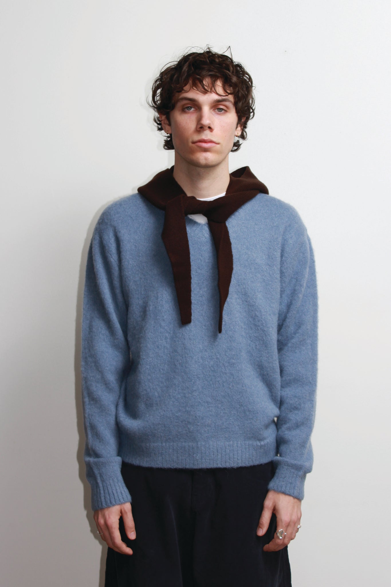 Andy Merino Wool Head Scarf in Brown