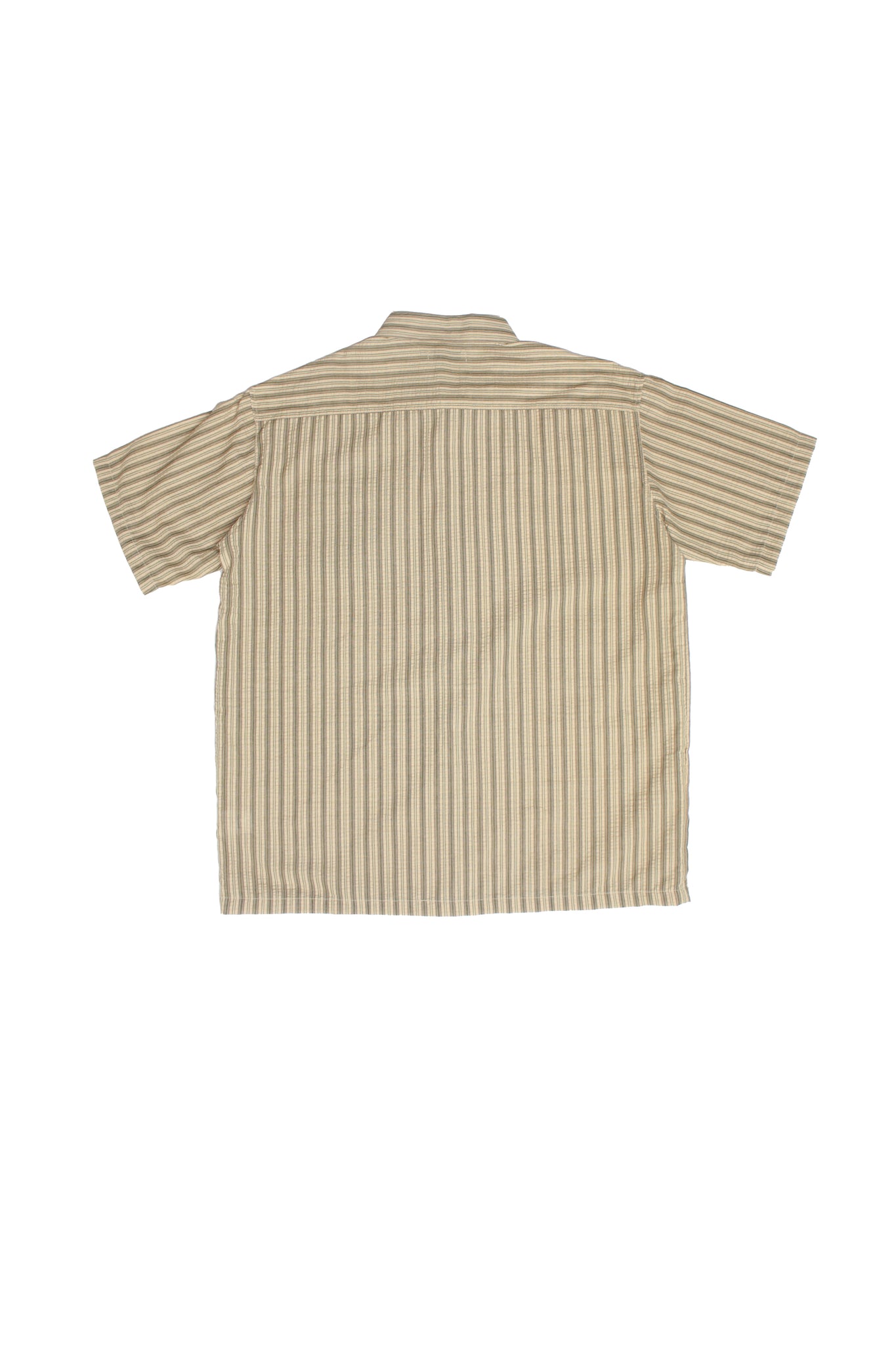 Seersucker Stripe Shirts in Beige/Green