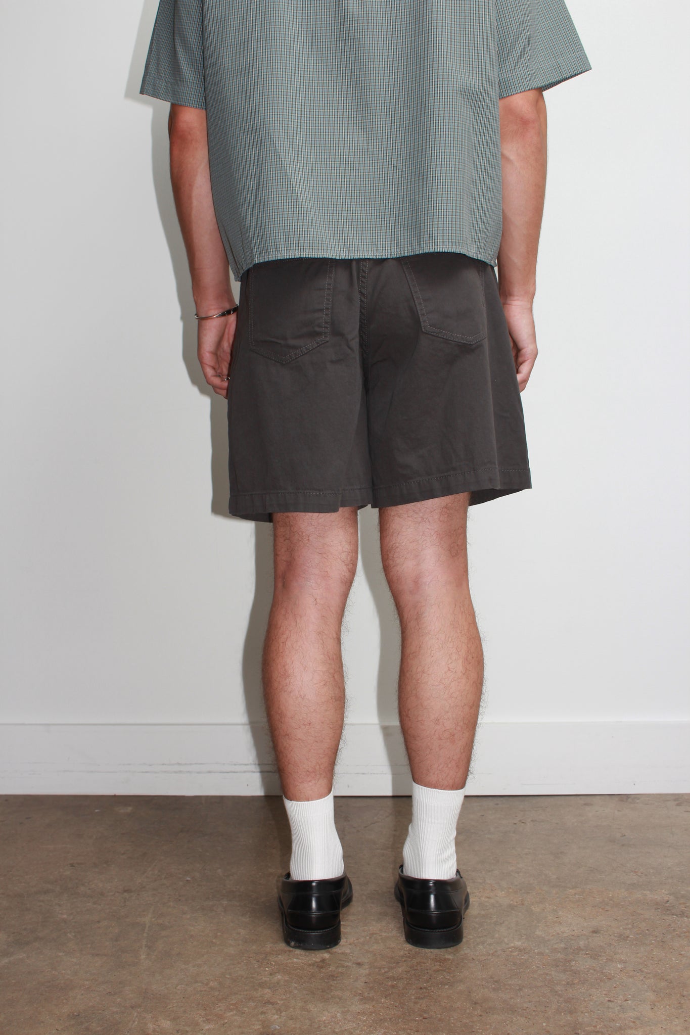Coje Cotton Shorts in Charcoal