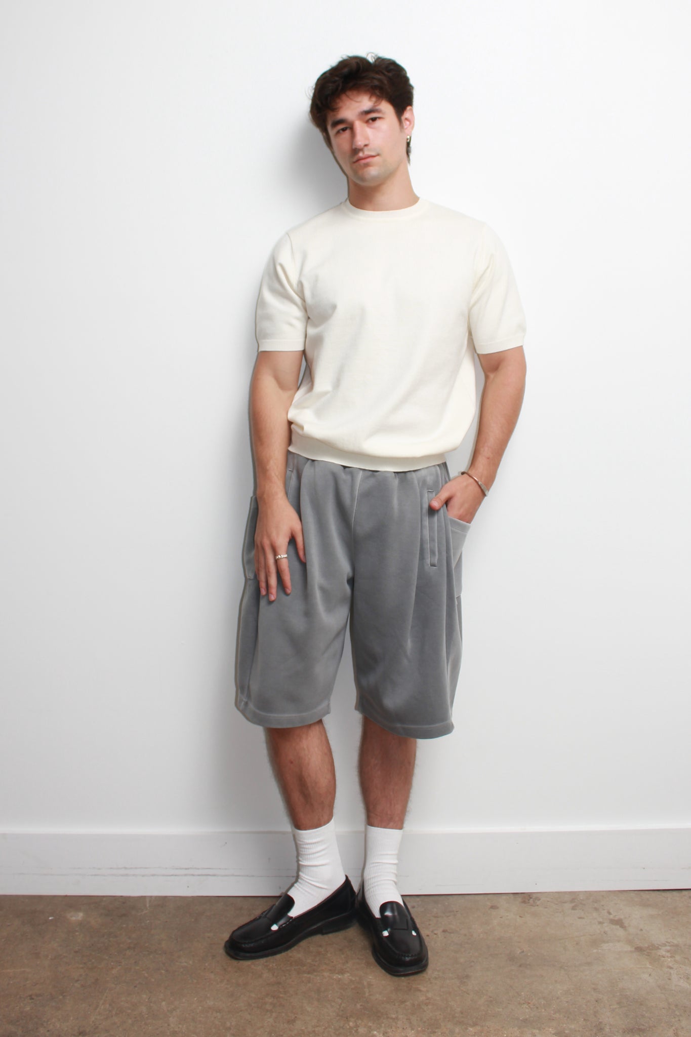 Mento Round Neck Knit Top in Off White
