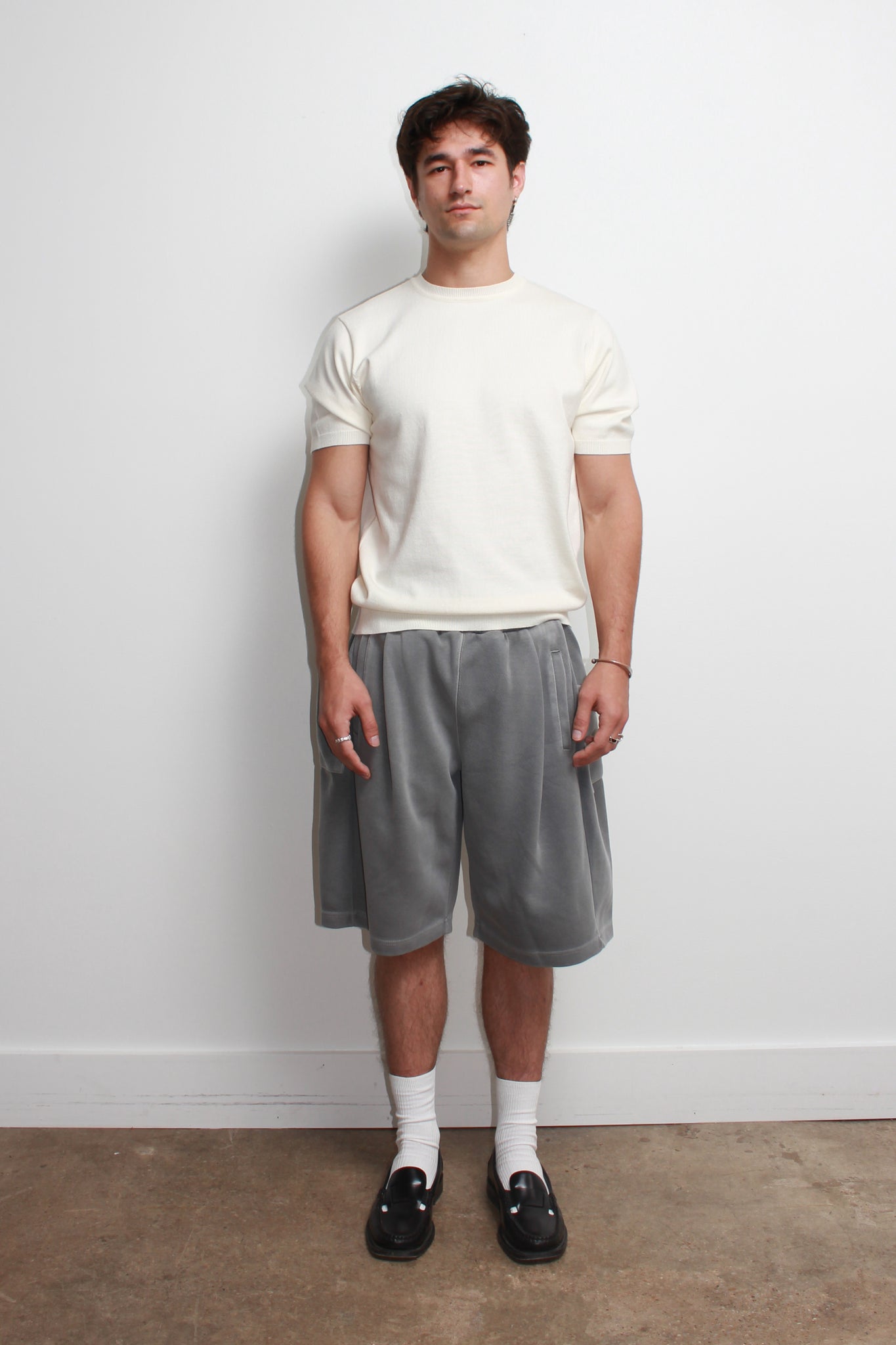 Mento Round Neck Knit Top in Off White