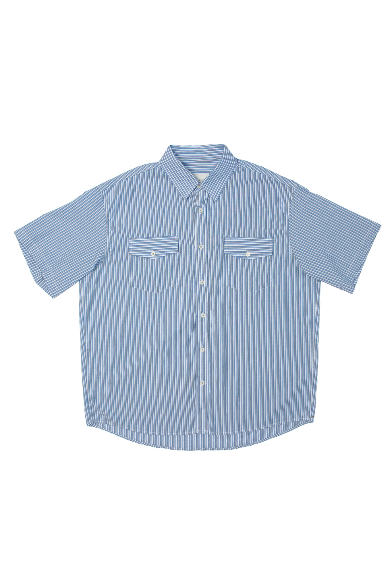 Stripe Pocket Short Sleeve Shirt in Blue