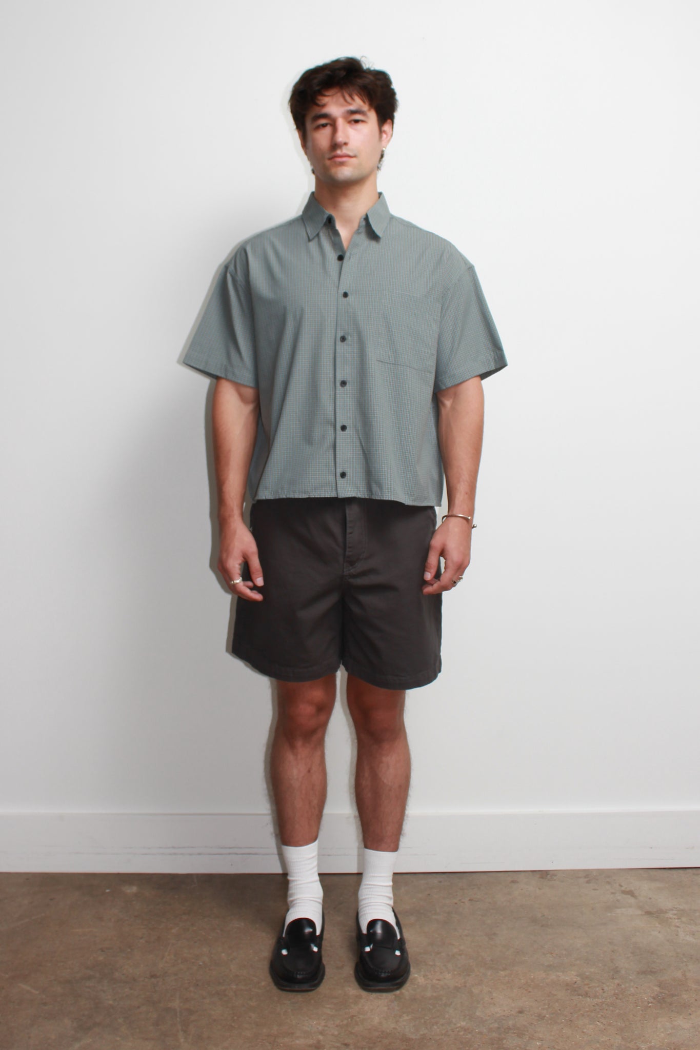 Coje Cotton Shorts in Charcoal