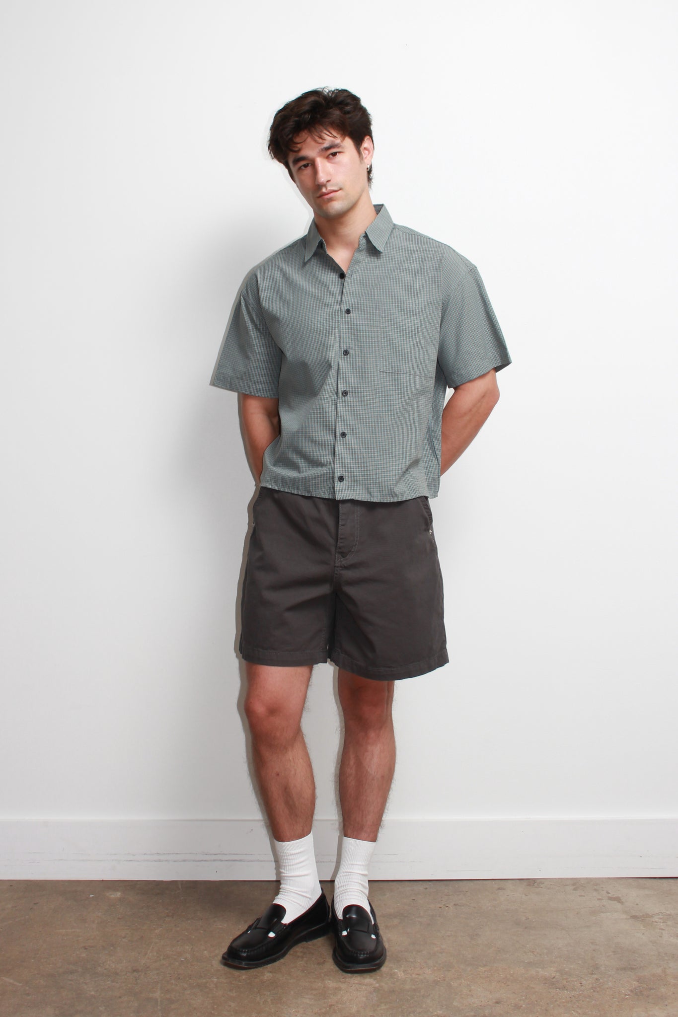 Coje Cotton Shorts in Charcoal