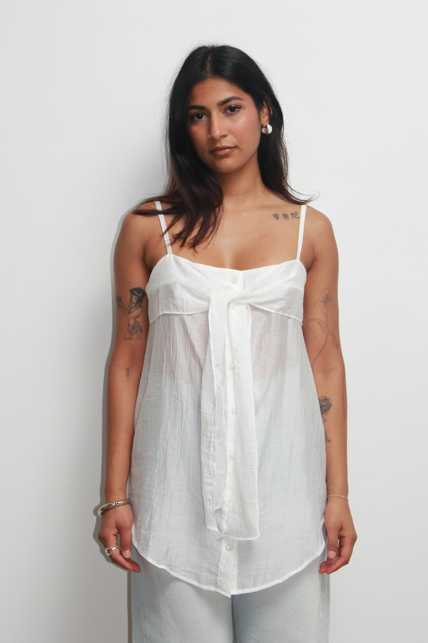 Pits Ribbon Blouse in White