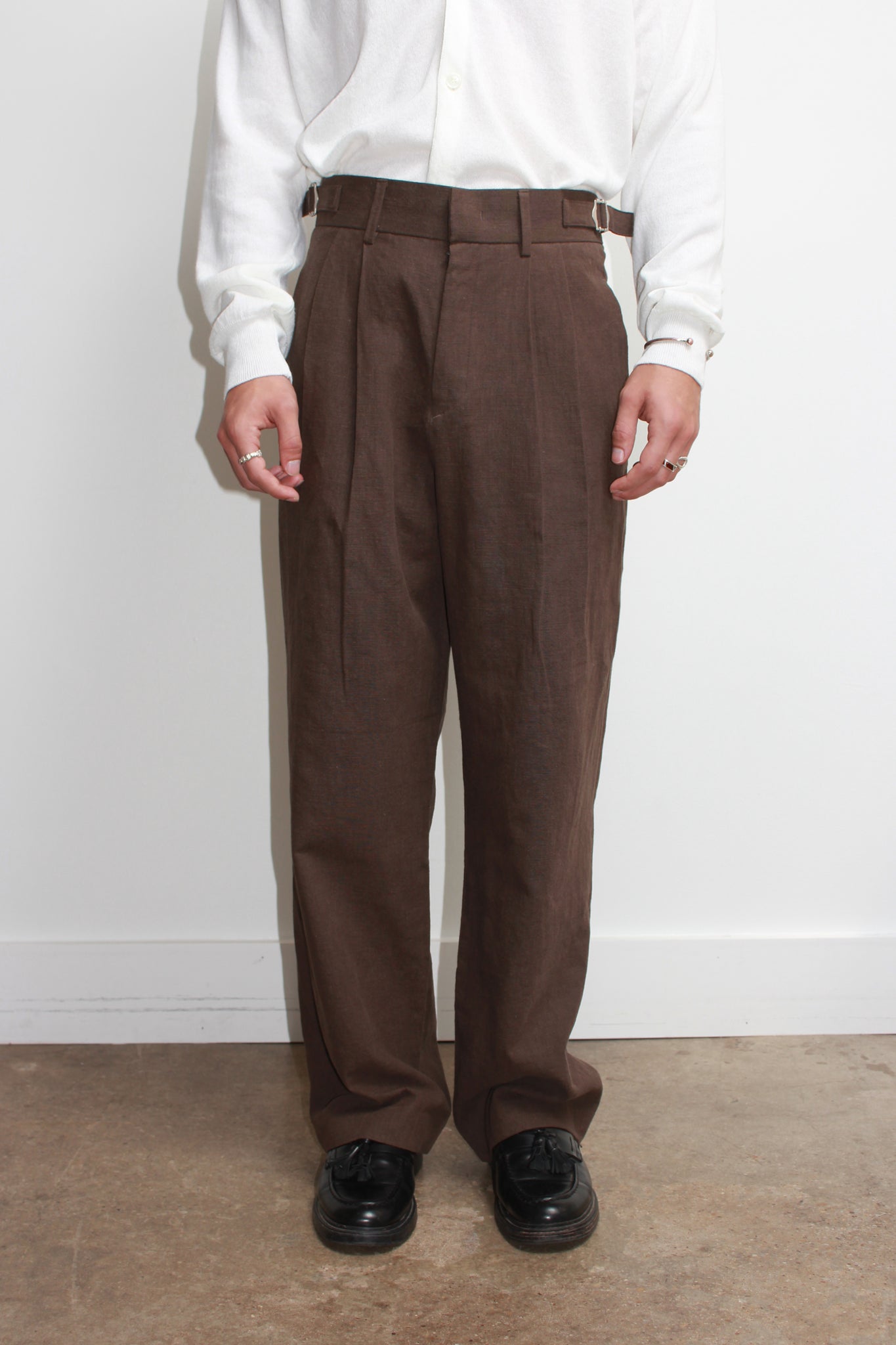 Bizo Linen Trouser in Brown