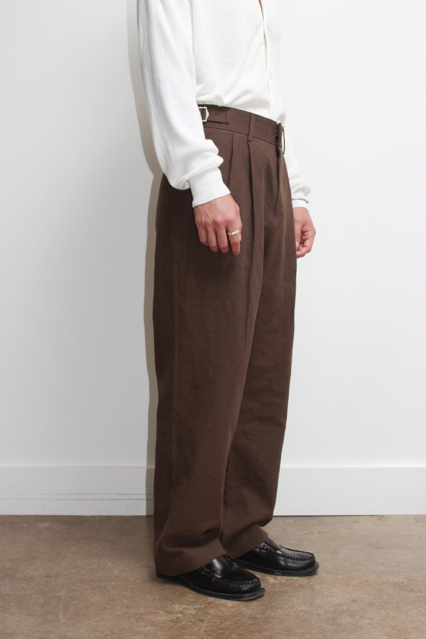 Bizo Linen Trouser in Brown