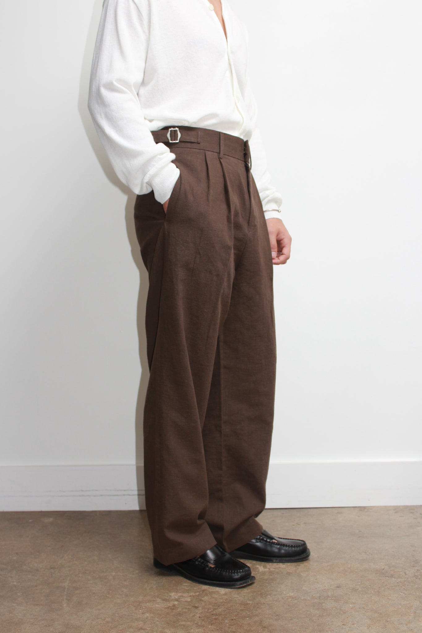Bizo Linen Trouser in Brown