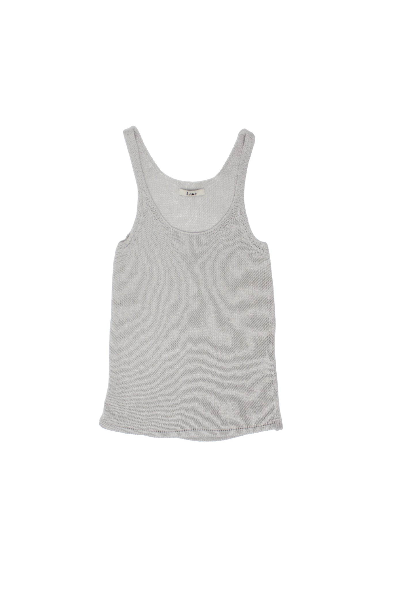 Brie Knit Tank Top w/ Scarf in Light Grey