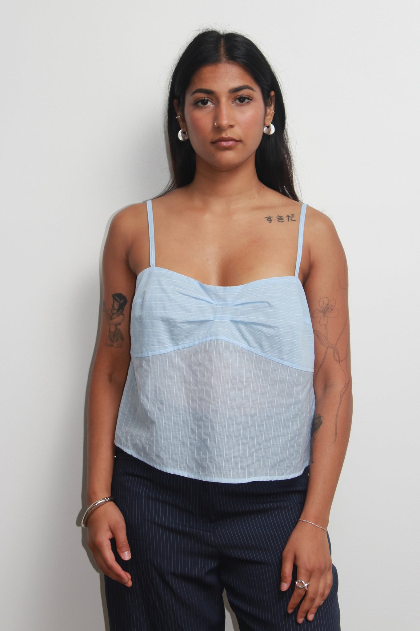 Lueve Summer Stripe Bustier in Blue