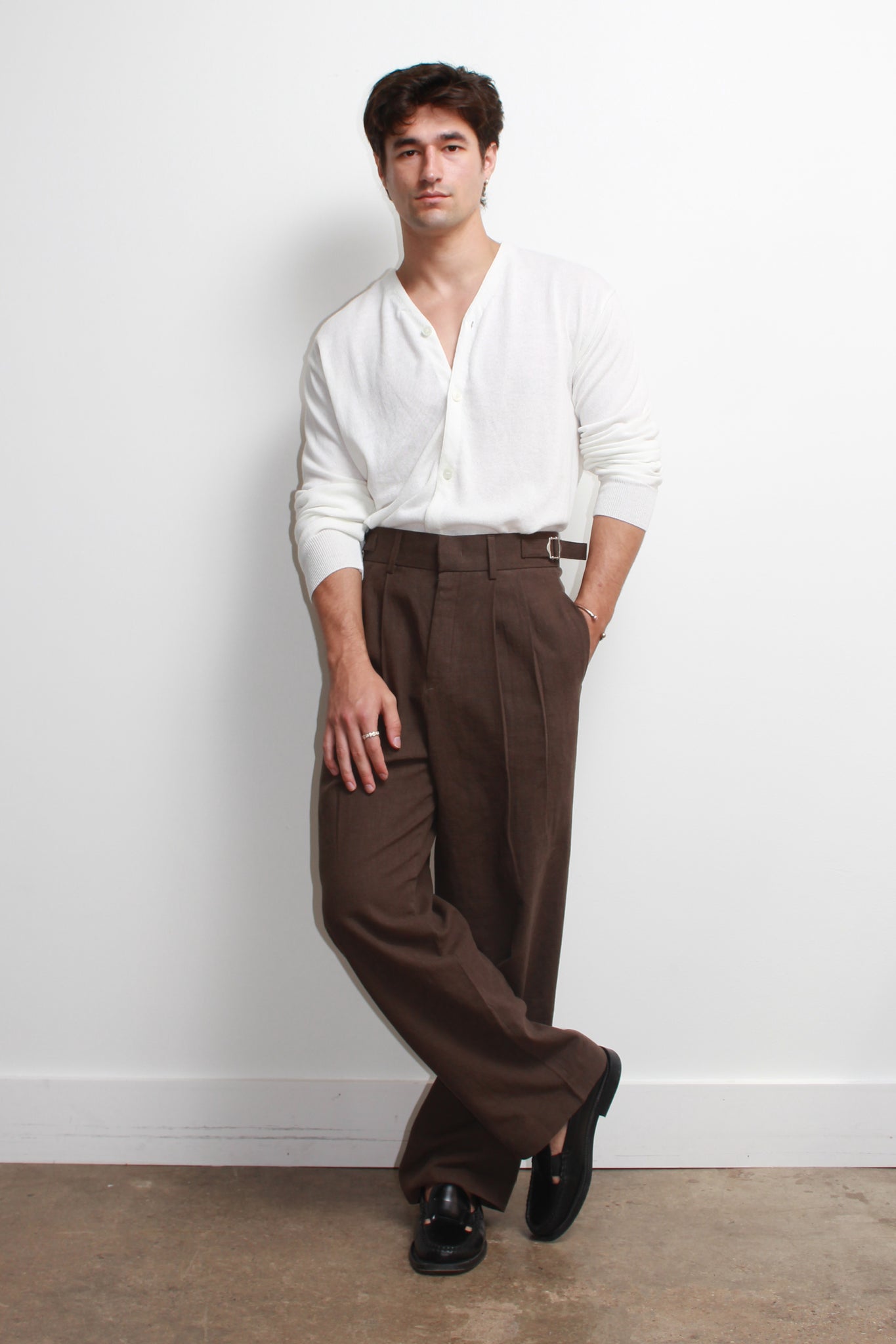 Bizo Linen Trouser in Brown