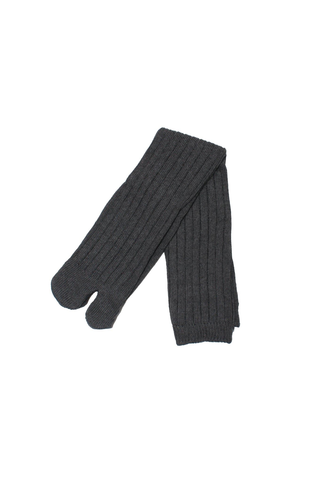 Tabi Ribbed knee socks in Charcoal