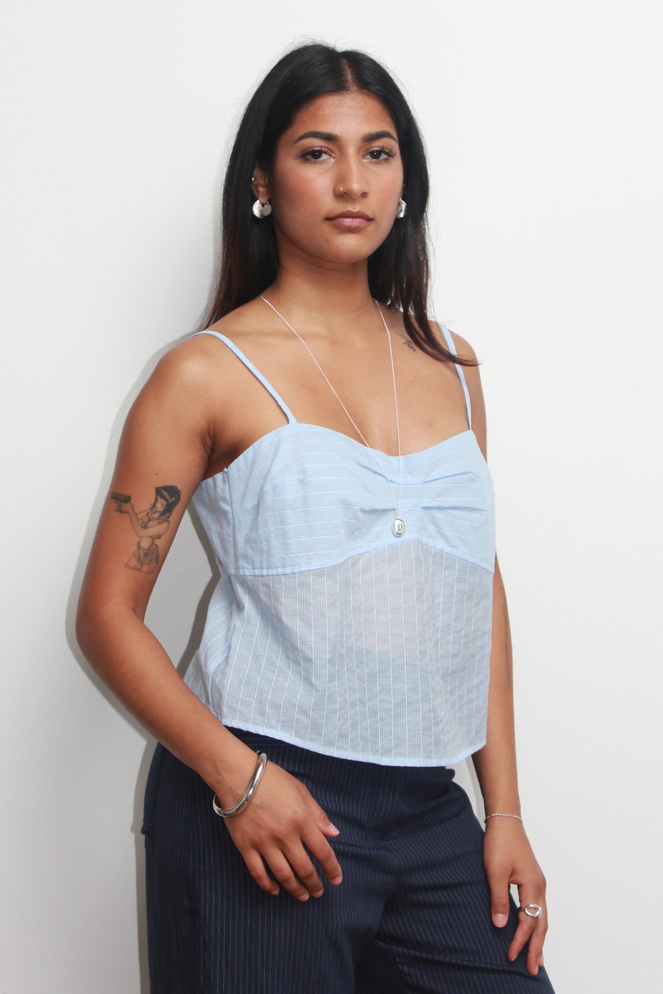Lueve Summer Stripe Bustier in Blue