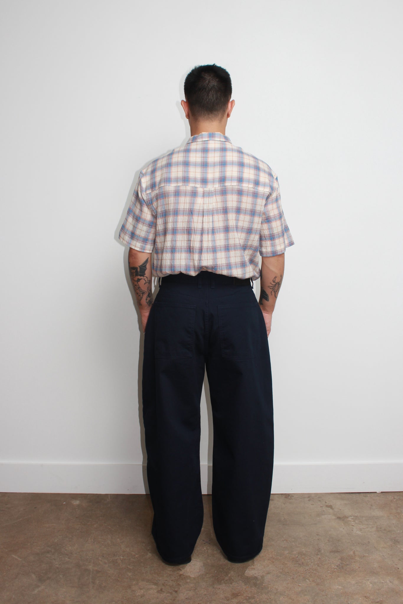 Mercury Checker Linen Shirts in Blue