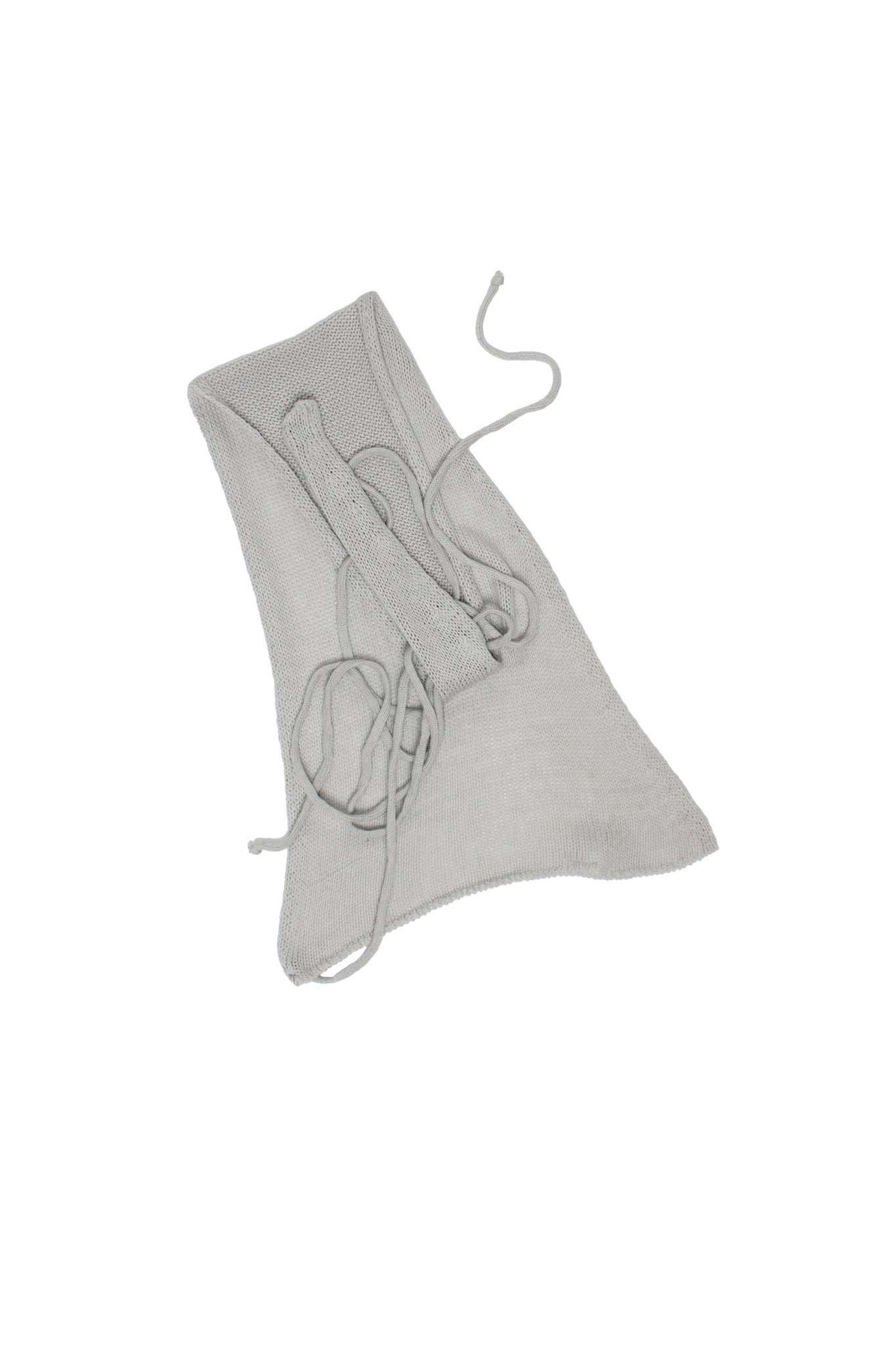Brie Knit Tank Top w/ Scarf in Light Grey