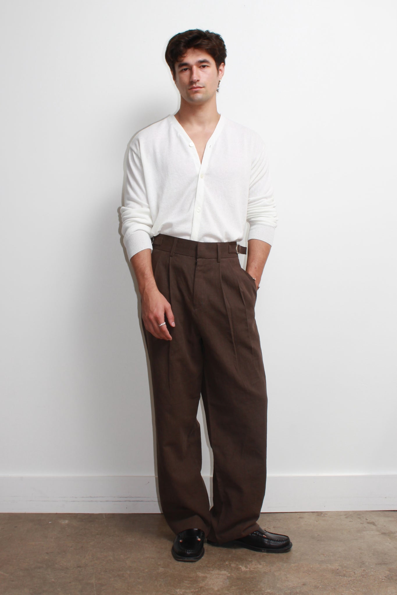 Bizo Linen Trouser in Brown