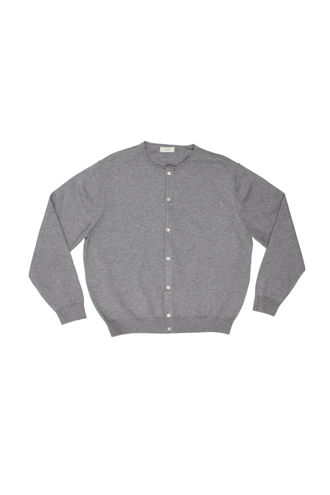 Round Cut Cardigan in Melange Grey