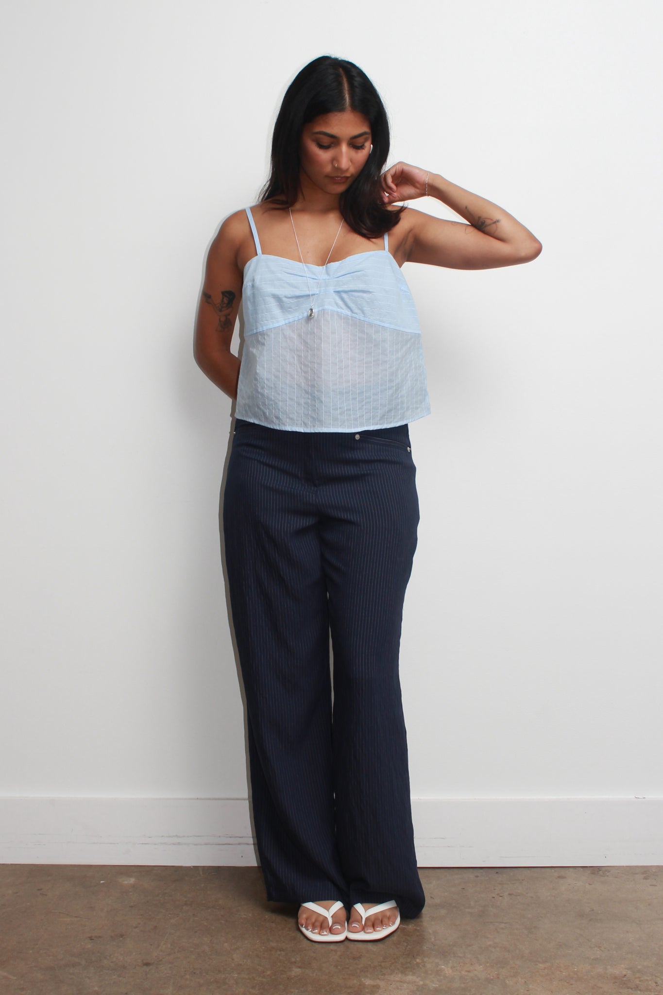 Lueve Summer Stripe Bustier in Blue