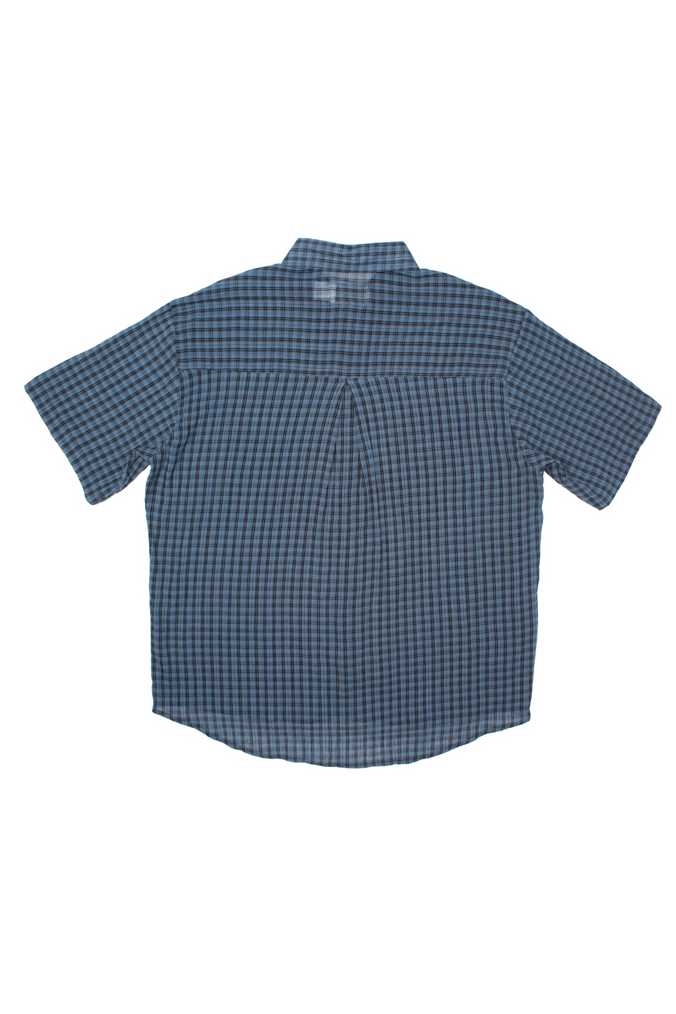 Plaid Cotton Shirt in Steel Blue