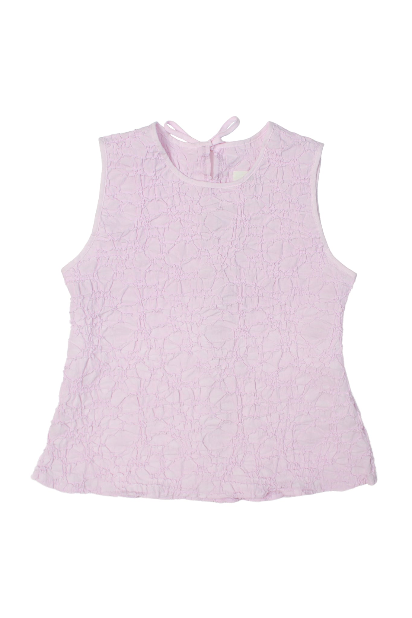 Texture Back Ribbon Top in Pink