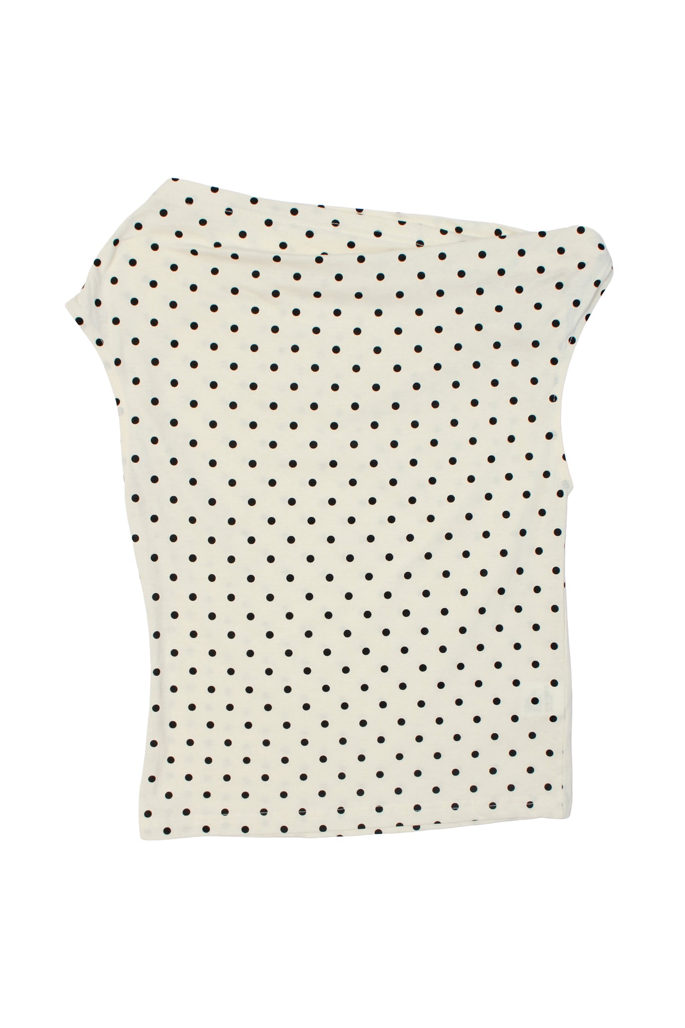 Polka Dot Unbalance Top in Off White
