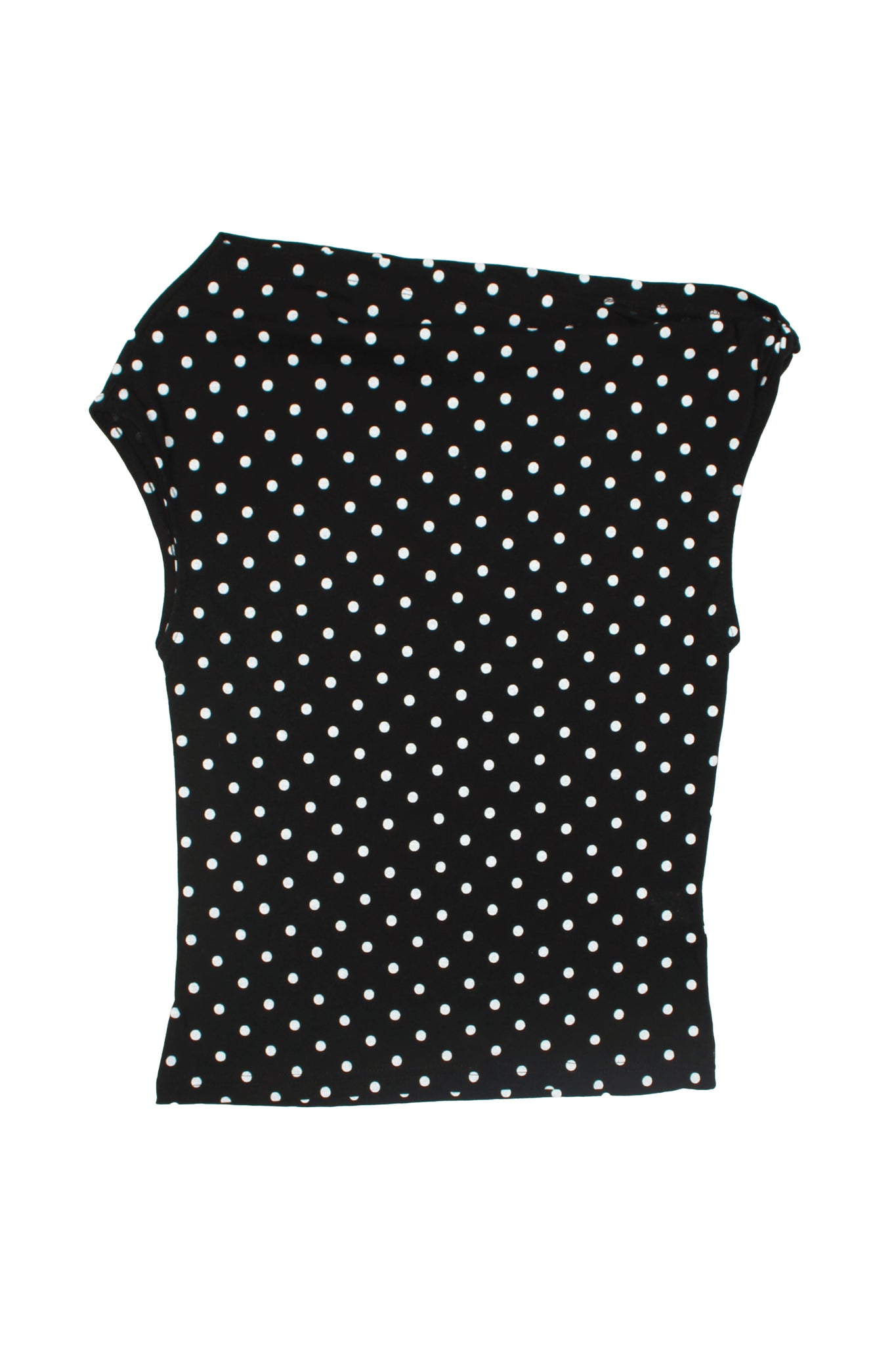 Polka Dot Unbalance Top in Black