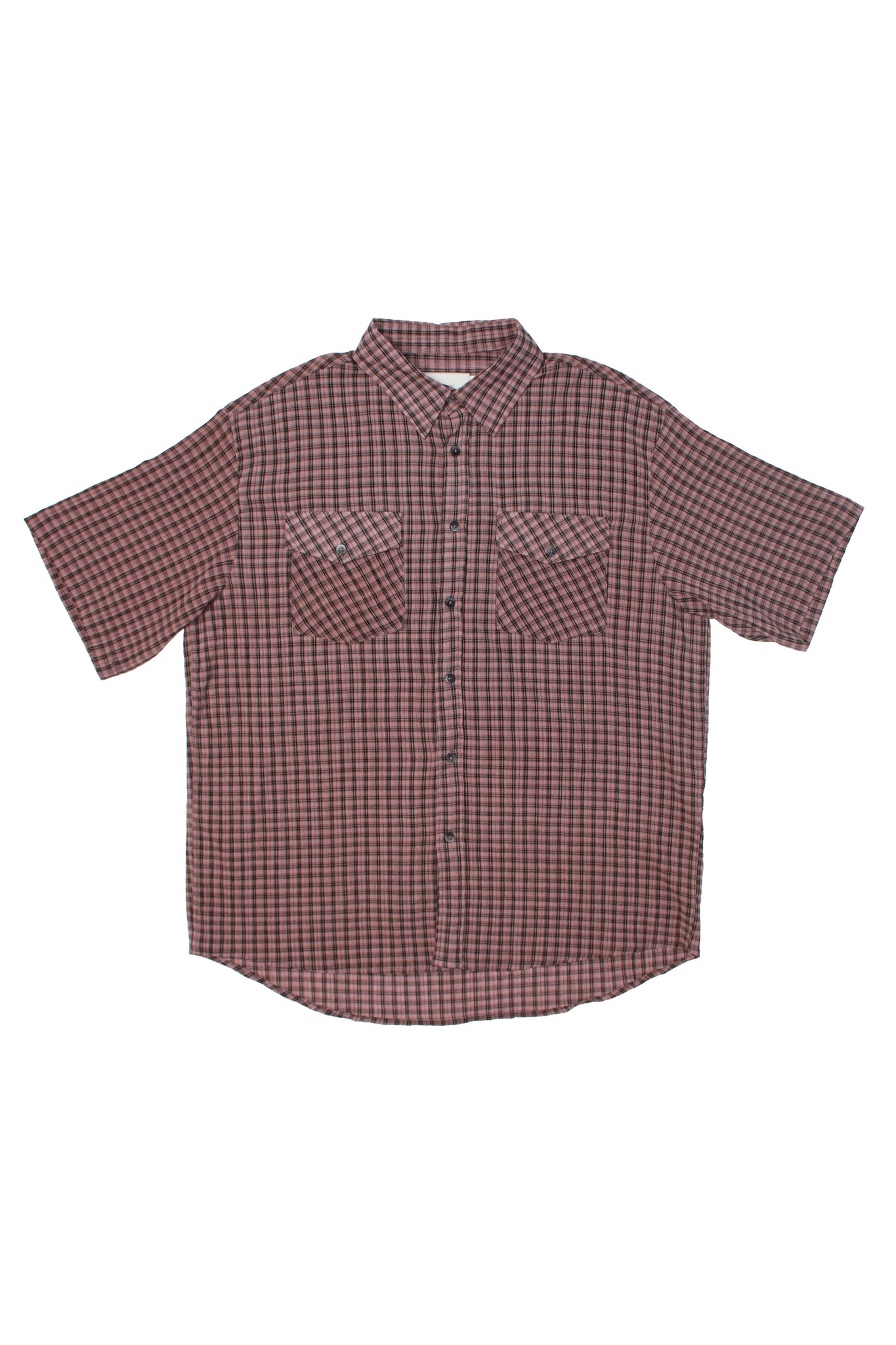 Plaid Cotton Shirt in Ash Pink