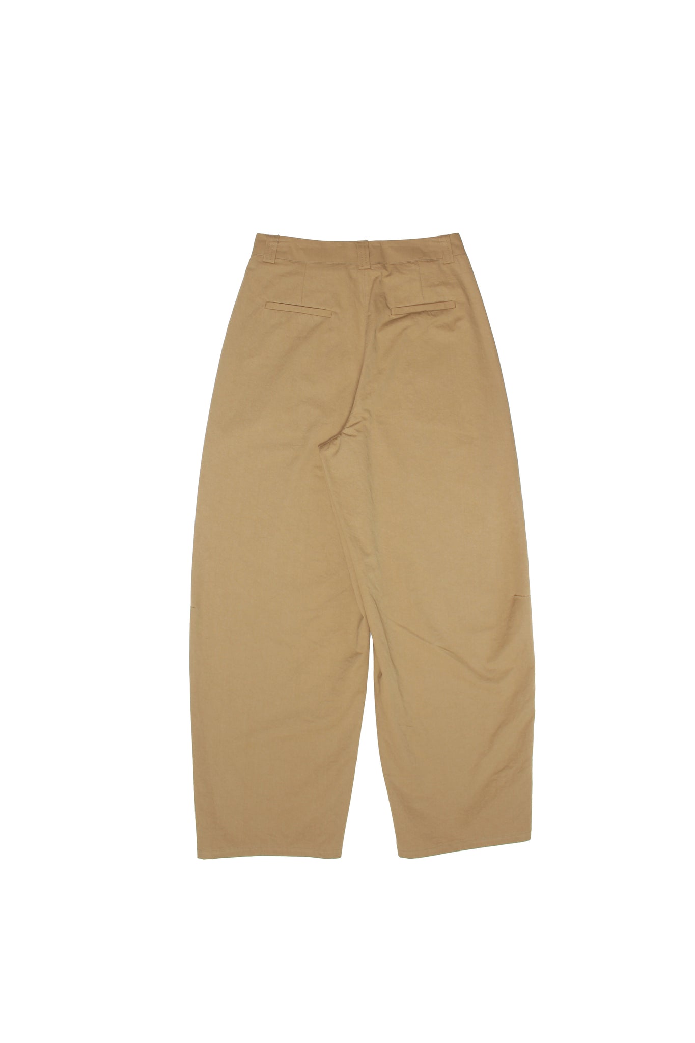 LS Cotton Barrel-Leg Pants in Khaki