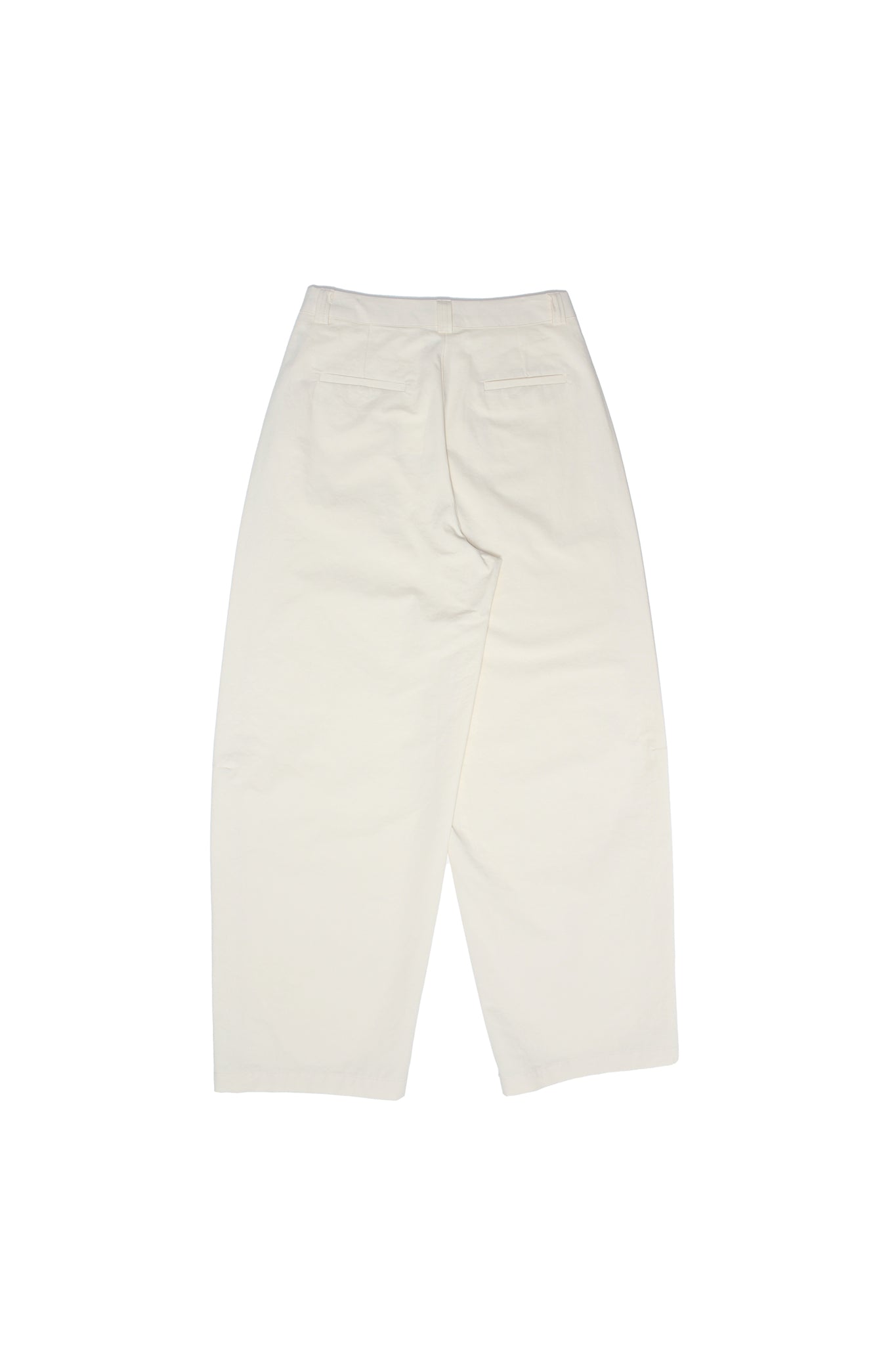 LS Cotton Barrel-Leg Pants in Off white