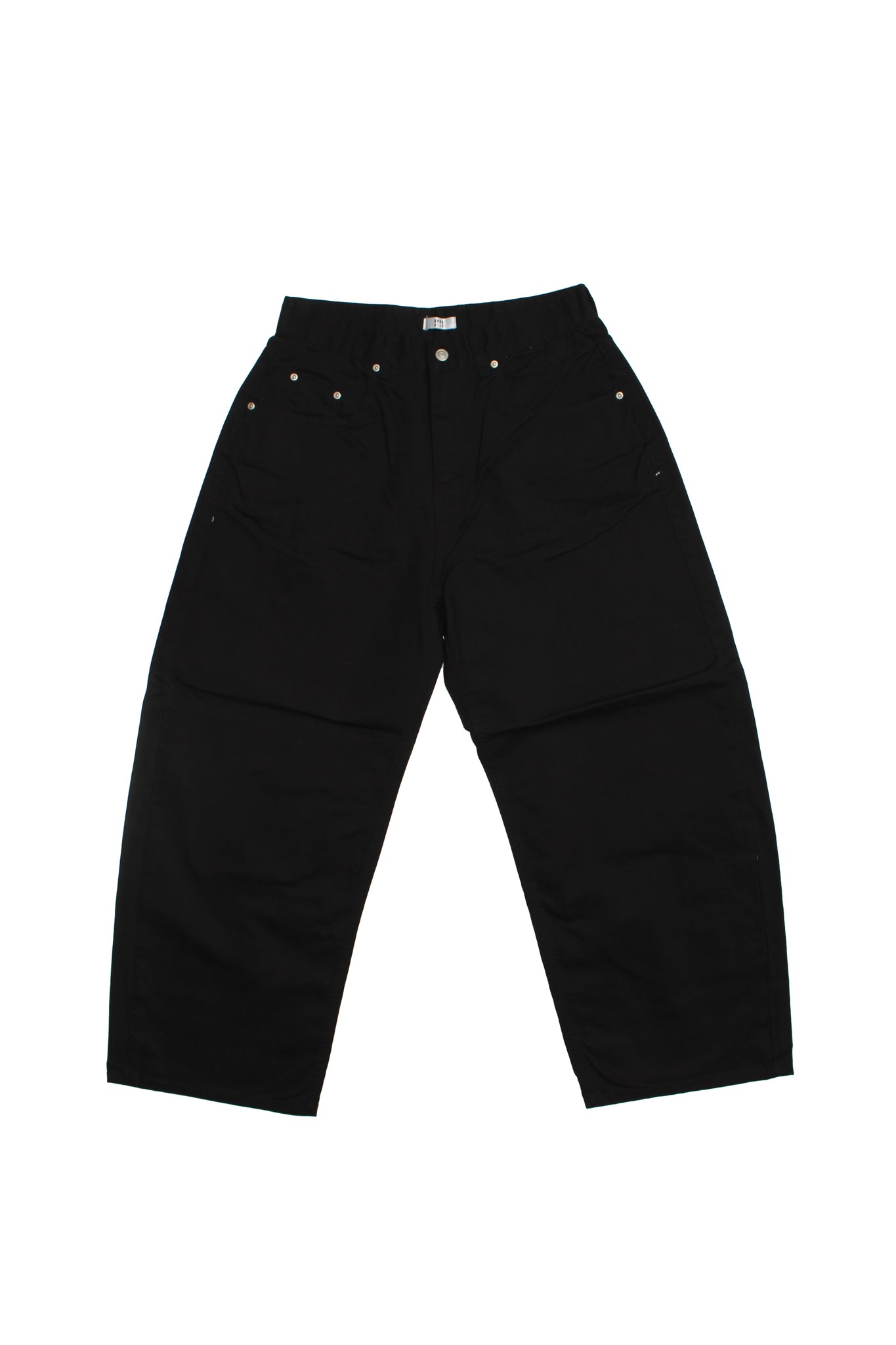 Wide Cotton Pants in Black