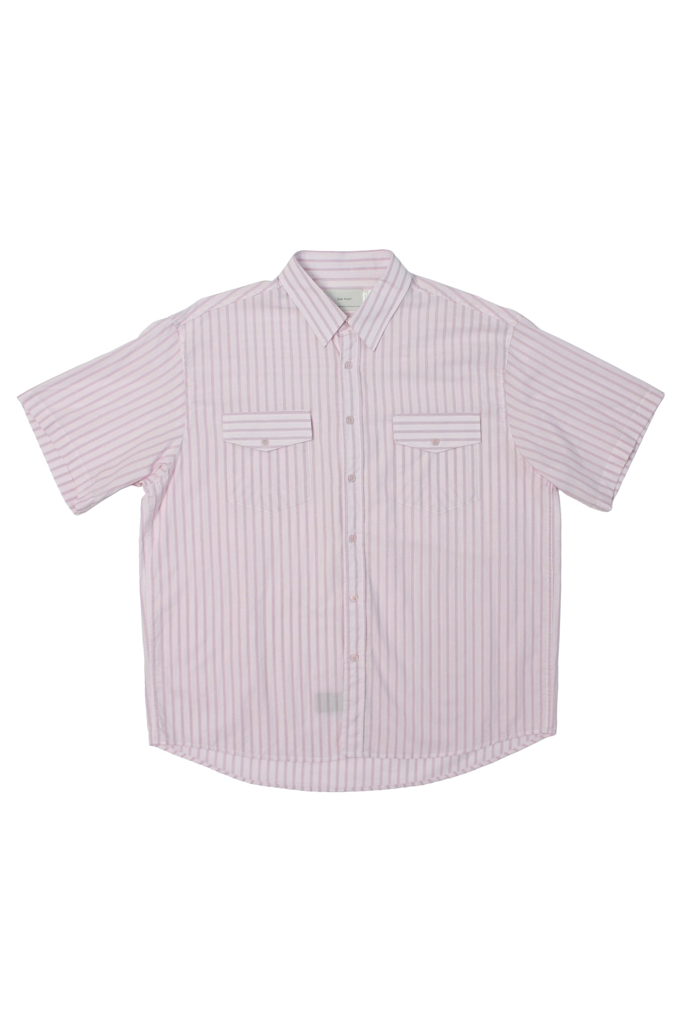 Stripe Pocket Short Sleeve Shirt in Pink