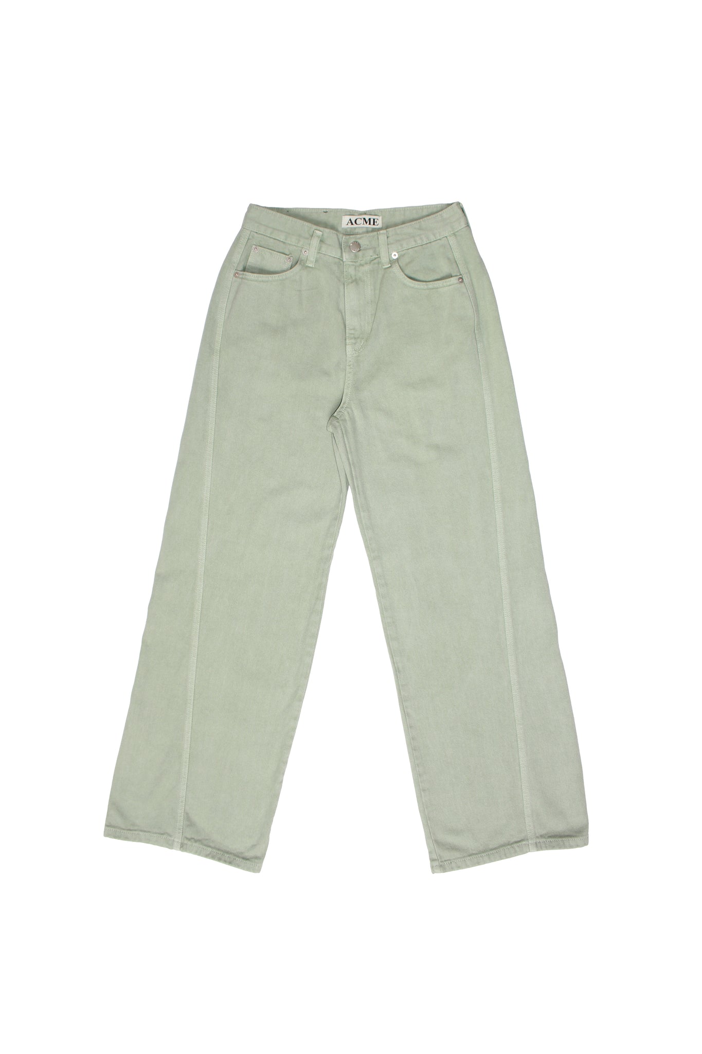 Straight Leg Denim Pants in Mint