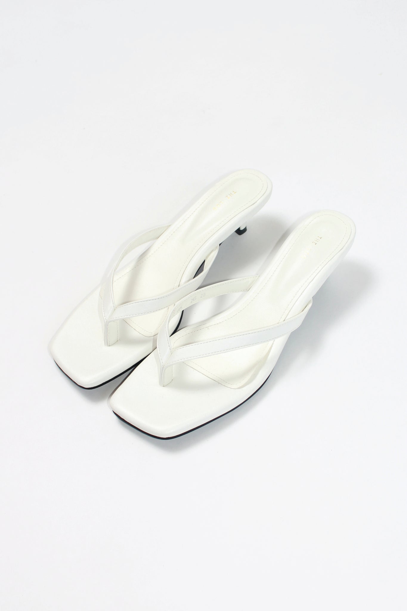 Log Flip Flop Heeled Sandals in White