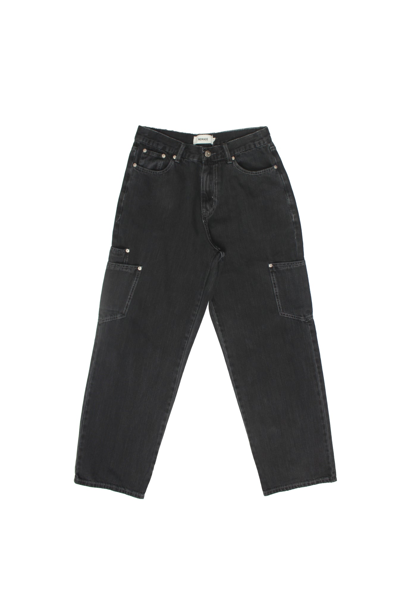 Dying Rivet Denim Pants in Black