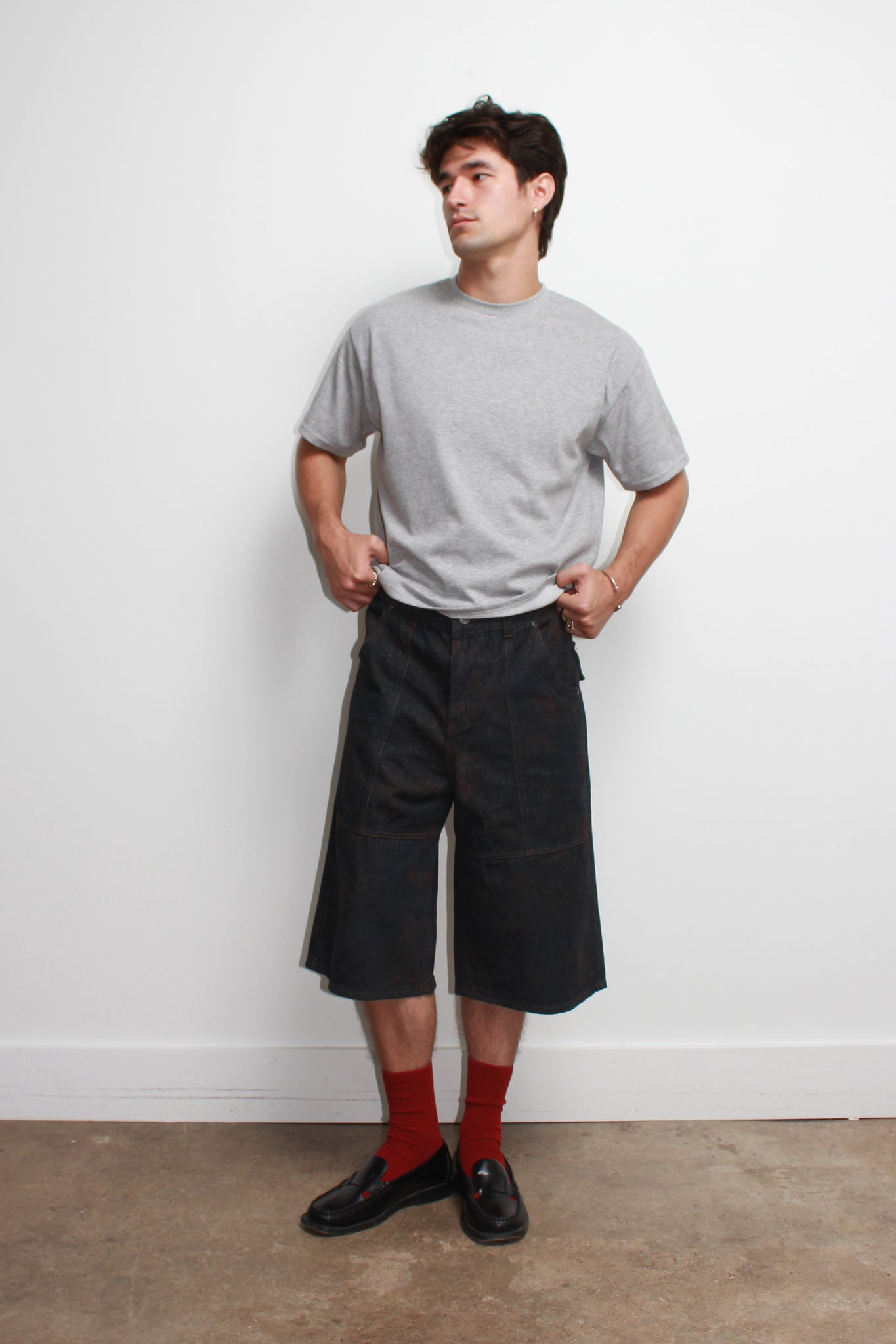 Dive Basic Crop T- Shirt in Grey