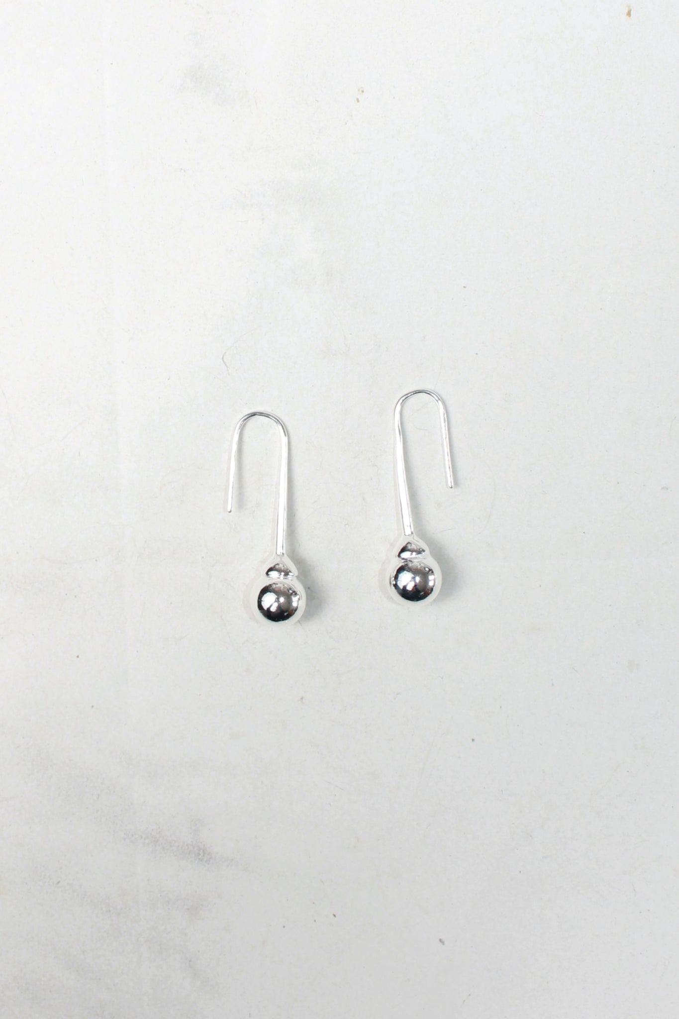 Silver Ball Hook Earring