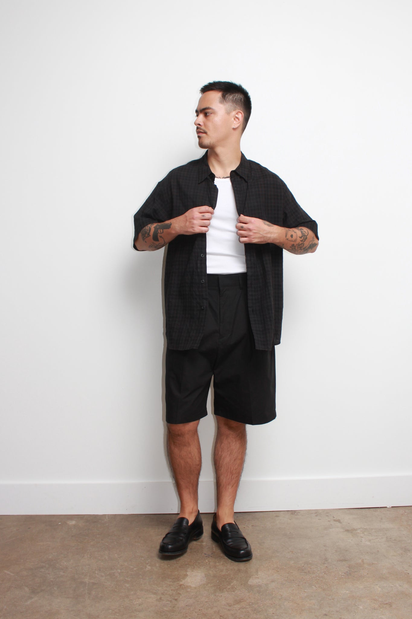 Luka Checker Shirts in Black