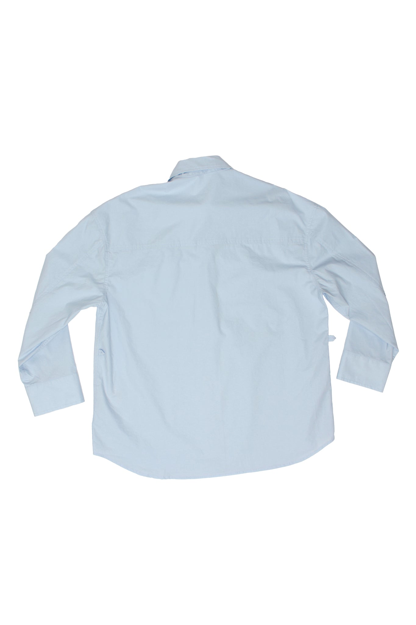 Side Button Washed Cotton Shirts in Sky Blue