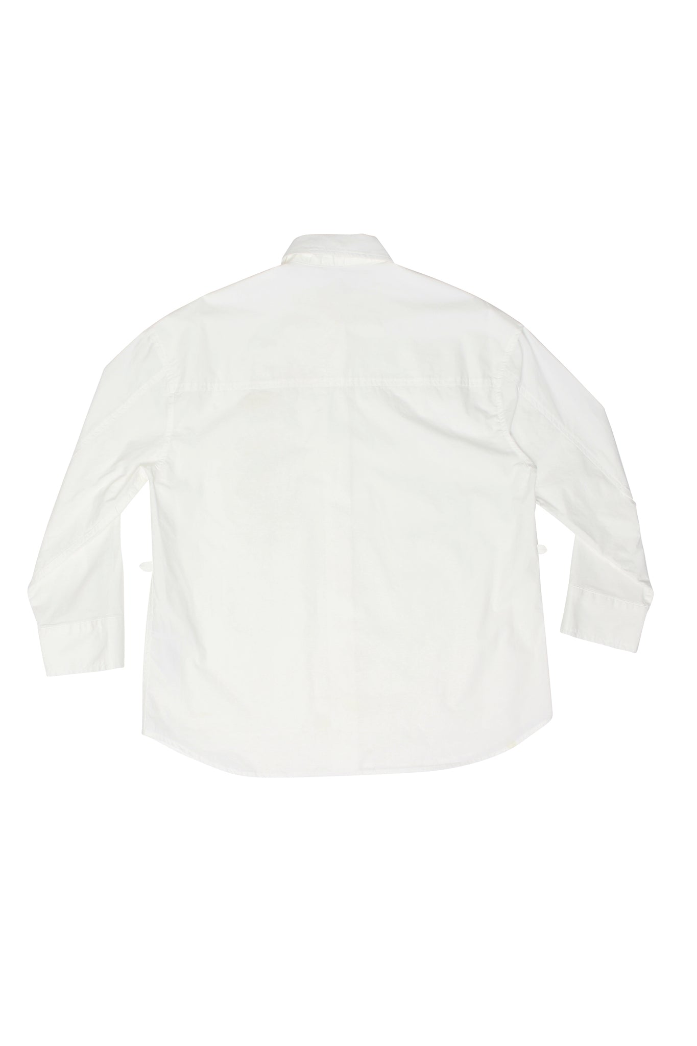 Side Button Washed Cotton Shirts in White