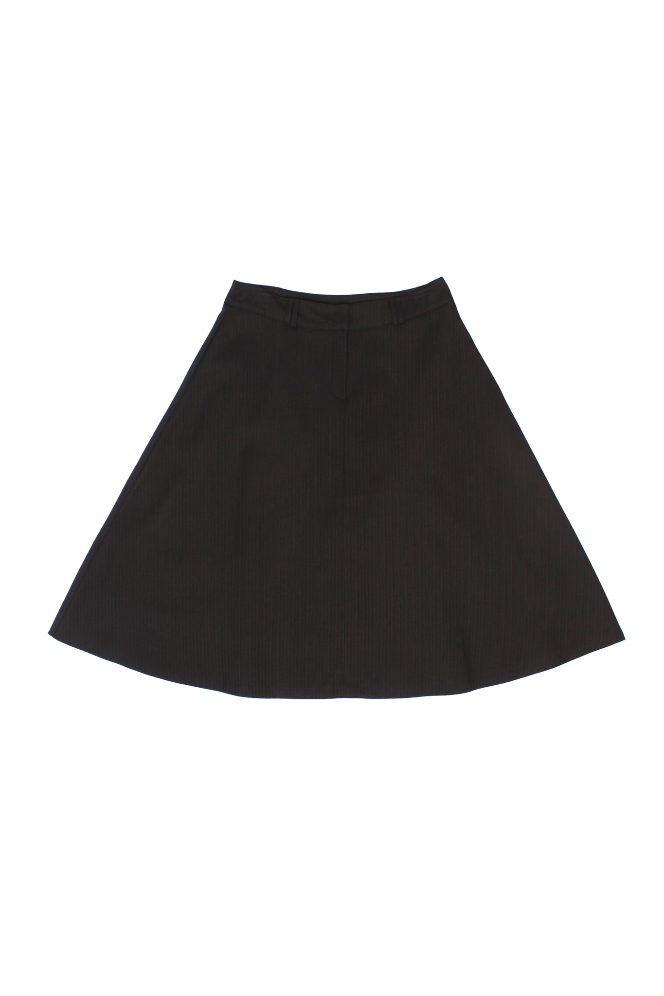 MNI Button Detail Pinstripe Skirt in Black