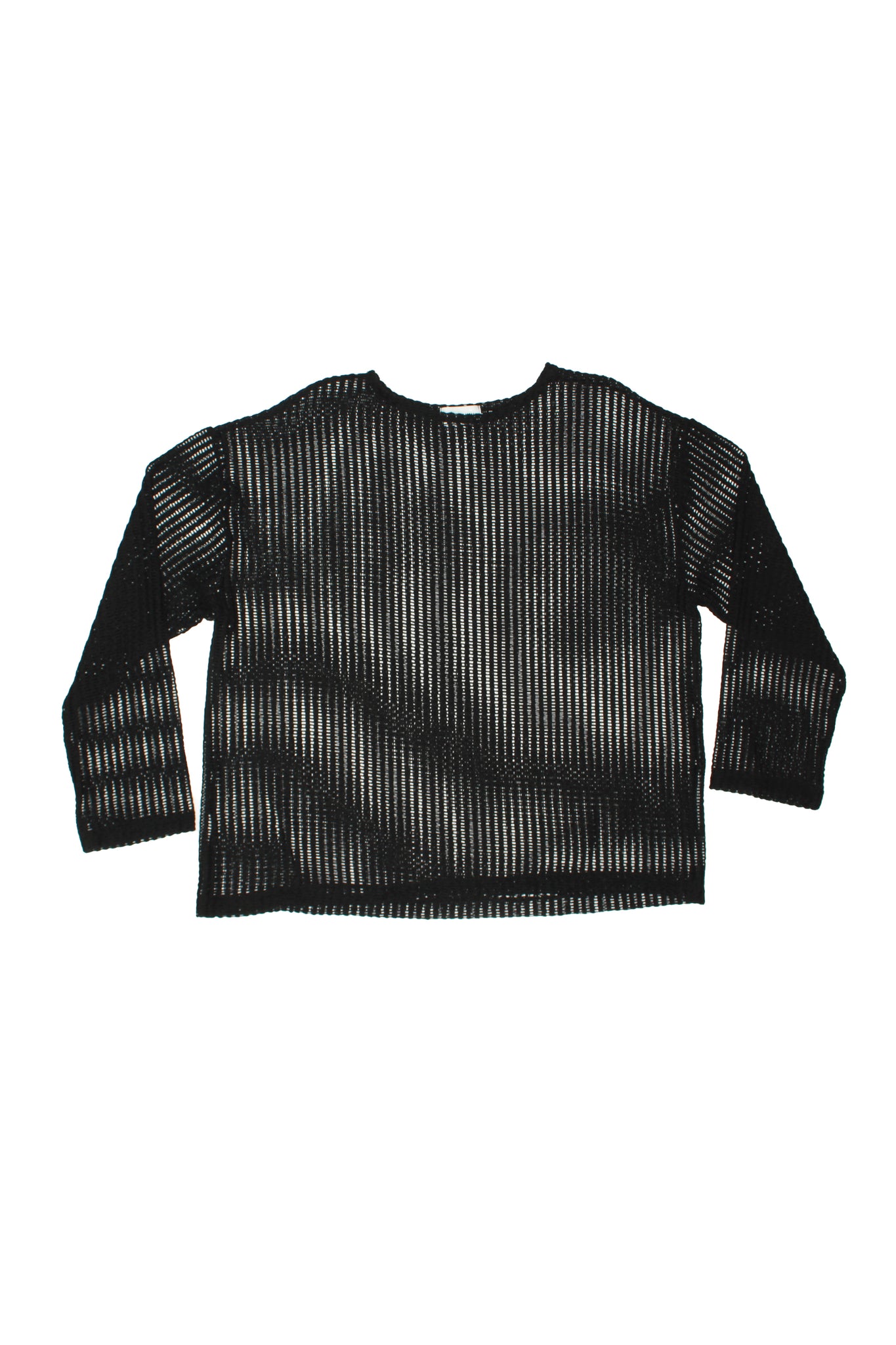 Oversized Net Knit Top in Black