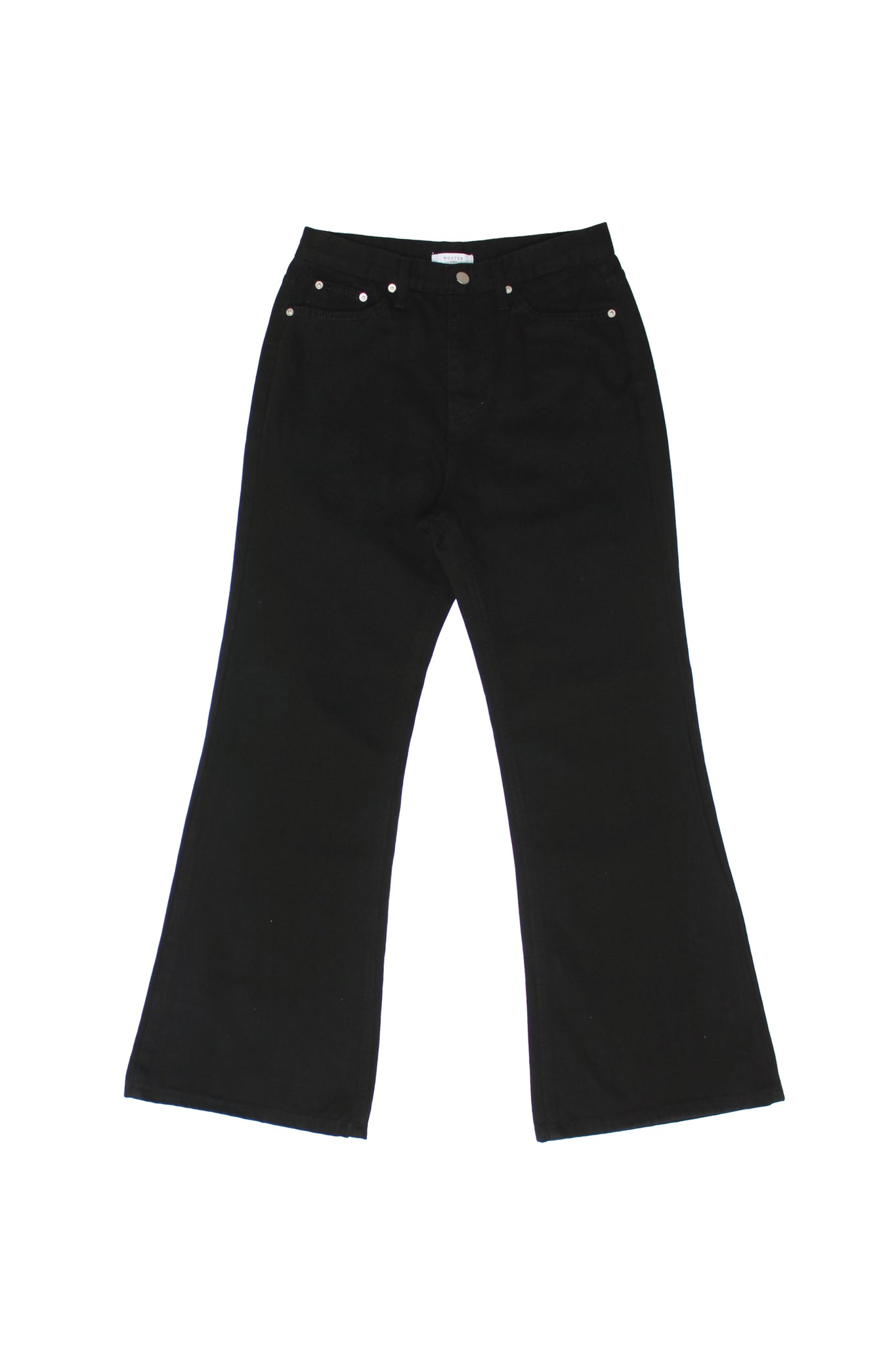 Classic Cotton Flare Pants in Black