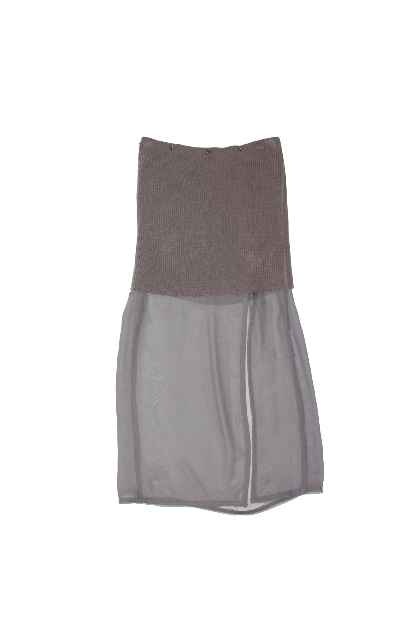 Knit Chiffon layered Skirts in Charcoal