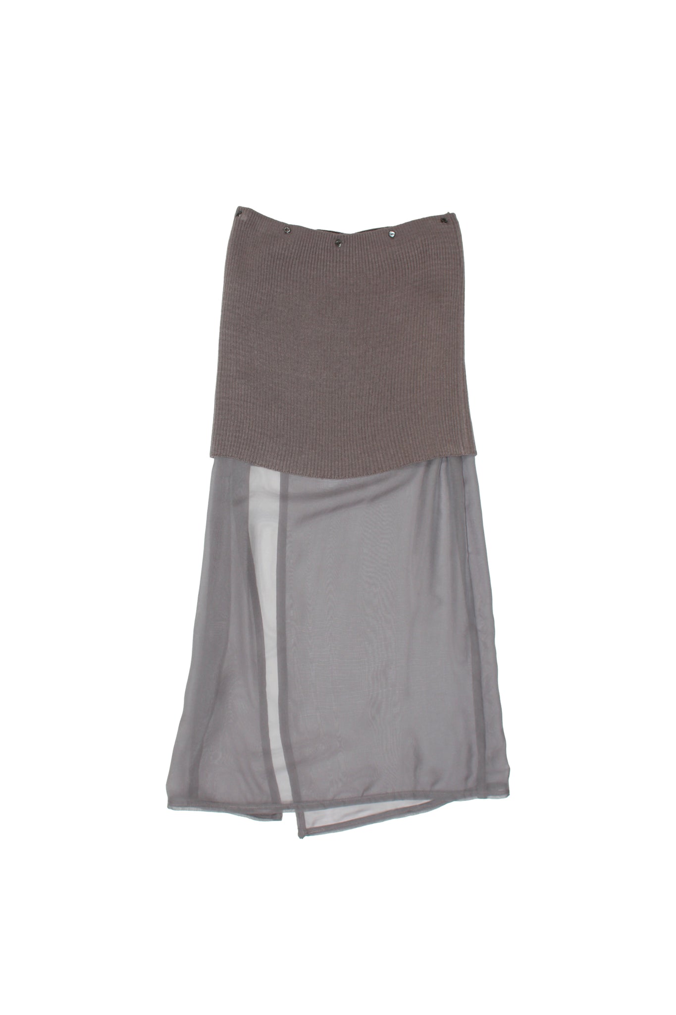 Knit Chiffon layered Skirts in Charcoal