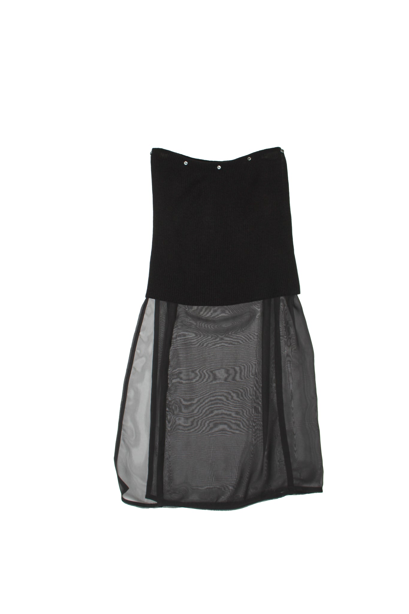 Knit Chiffon layered Skirts in Black