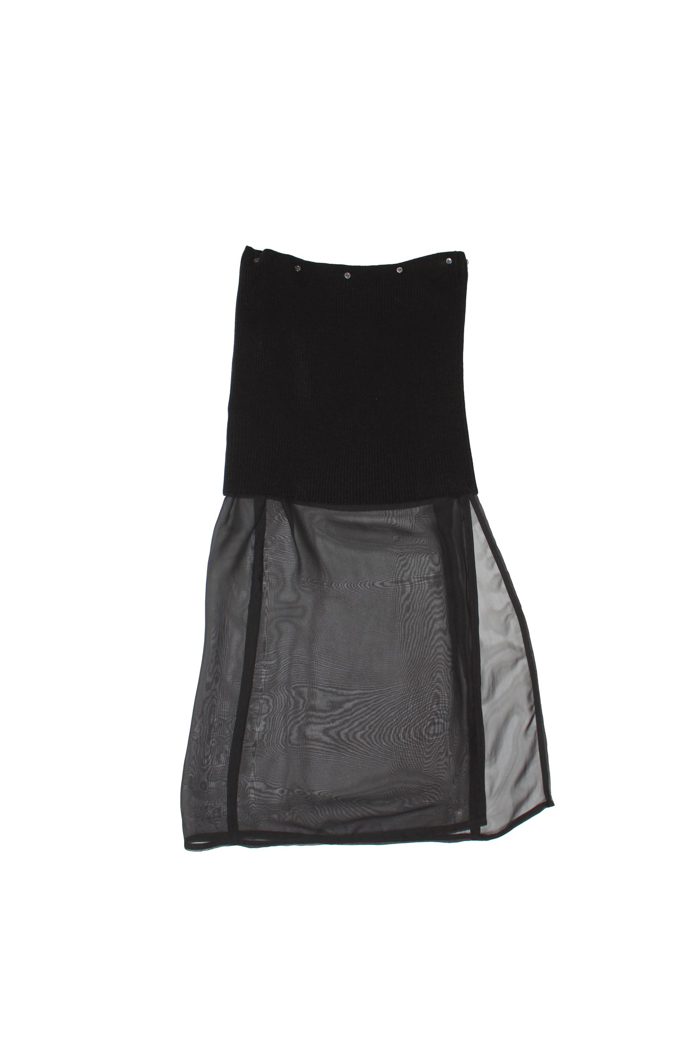 Knit Chiffon layered Skirts in Black