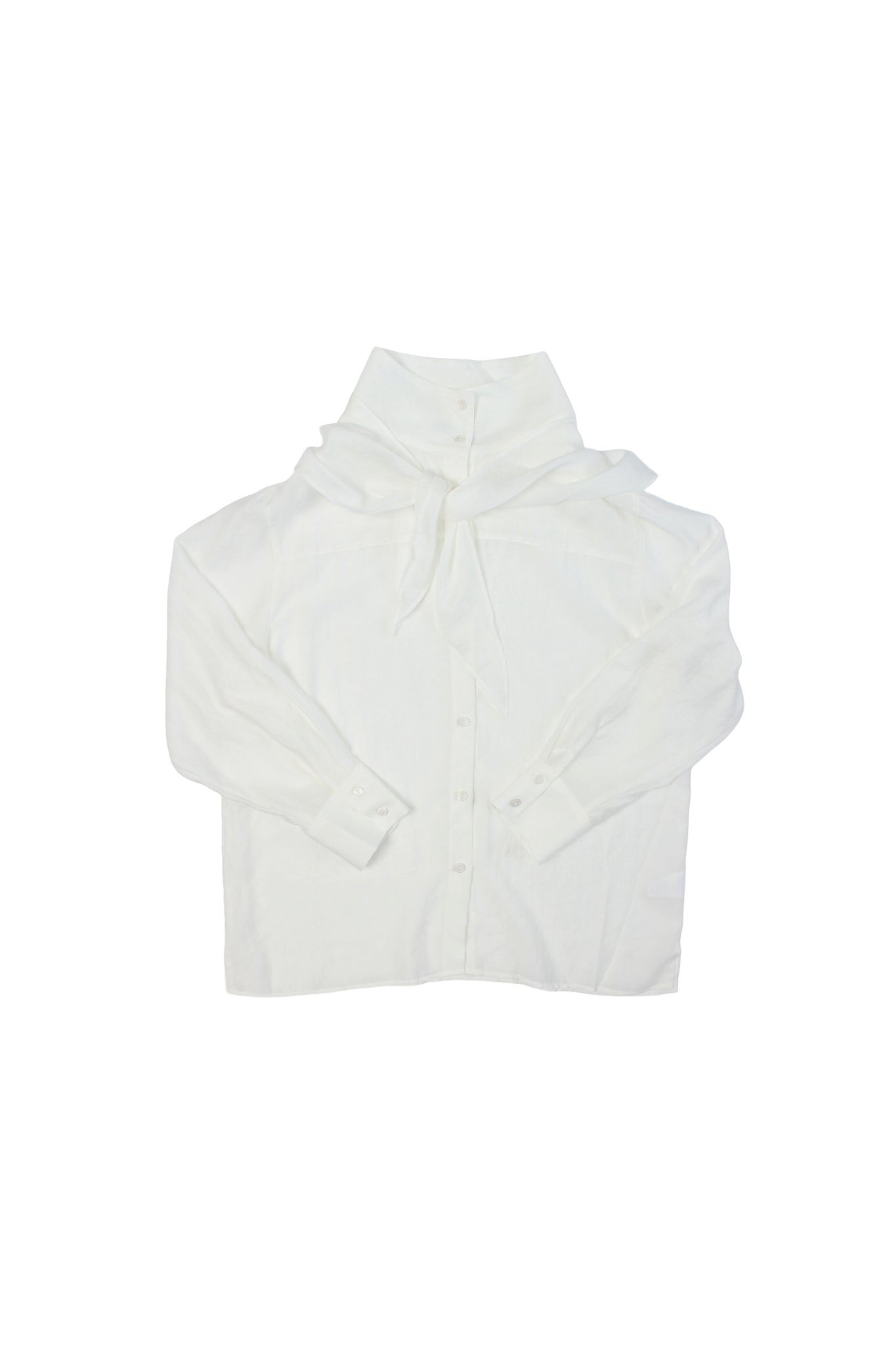 Lake Mockneck Scarf Shirt in Off white