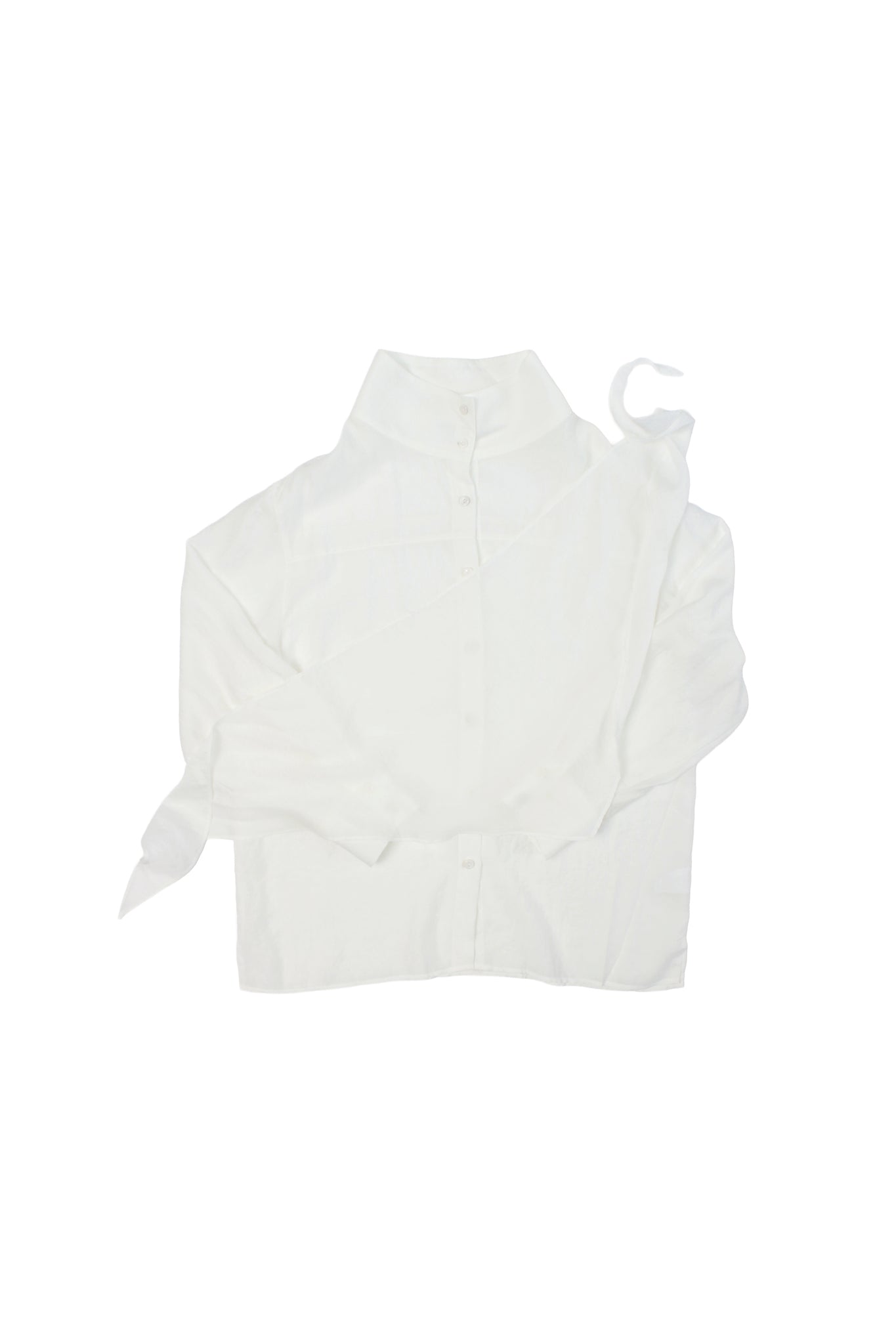 Lake Mockneck Scarf Shirt in Off white